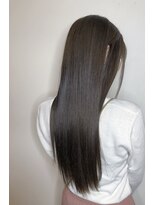 フロート 小阪店(float) ツヤロング_マロンベージュ Aラインボブ かきあげ