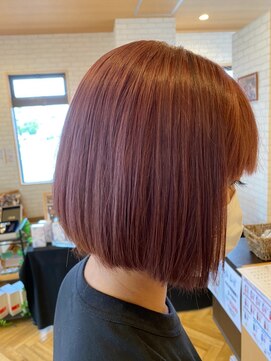 アイコニック 日進梅森台店(ICONIQ) 前下がり切りっぱなしボブ/オレンジカラー