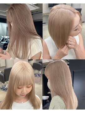 ペレ 栄店(PELE) ウルフ/マチルダボブ/ピンクベージュ/インナーグレージュ/栄