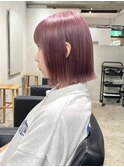 ミルクティーベージュぷつっとボブケアブリーチ 梅田
