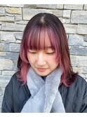 【下地　由美】前髪インナーカラーピンク