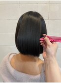 黒髪サラツヤショートボブ大人可愛い小顔ショートカット