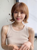 前髪 アンブレラカラー こなれミディ イメチェン ウェーブパーマ