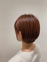 ネウィ ジャム 町田(newi JAM)&nbsp;ショートボブ/アプリコットオレンジ/後れ毛パーマ
