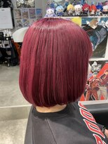 Free 松岡凛 ケアブリーチ ベリーピンク ボブ ボルドー