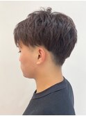 短めセンターパート★ツーブロックマッシュ