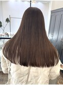 大人可愛い大人美人カットカラー透け感オリーブグレージュ