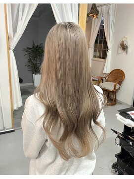 髪屋 紬 ミルクティーベージュ/ブリーチ2回~