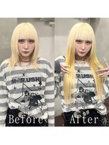 エクステ専門店あるじゃんすー 柏店 ブロンド×イエロー#シールエクステ#ハイライトカラー#韓国#柏