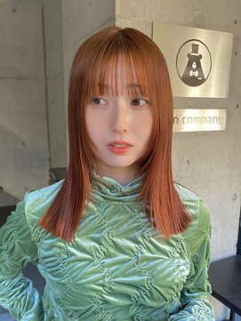 ガーデン 渋谷(GARDEN) ブリーチなしダブルカラー アプリコットオレンジ 暖色カラー