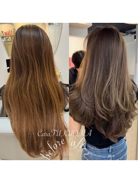 カラ フクオカ(Cara FUKUOKA) モカブラウン&レイヤーカット《★福岡透明感カラー★》