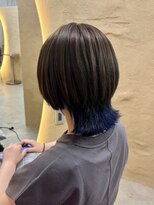 ウリ 横浜(uli)&nbsp;インナーブルー×クラゲウルフカット