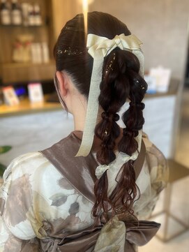 カインド 南青山(hair&make up KIND) 編み下ろしアレンジ　ポニーテール