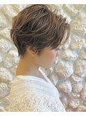 Moana豊見城#ハンサムショート#パーマ#ベージュ