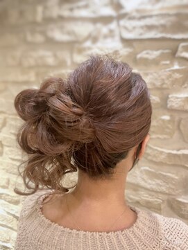 セットサロンフレア ヘアセット/ボブルフ/ショコラベージュ/カール/ベビーバング