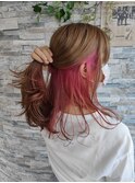 【I'B】20代30代◎インナーカラー×カシスピンク