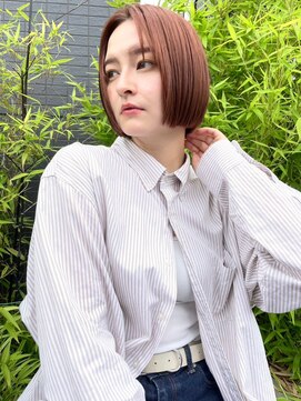 クラン(Chlan) 愛されピンクブラウン×韓国風ボブウェットヘア×きりっぱなし