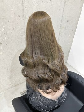 シェノン 近鉄奈良店(CHAINON) ブリーチなしWケアカラー×オリーブベージュ