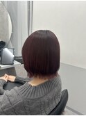ぱたっと外はねボブ&ワインレッドカラー☆