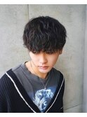 メンズパーマ/韓国マッシュ/ブルーブラック/メンズヘア/八王子