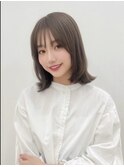 シースルーバングくびれ丸みヘア大人可愛い大人美人前 髪艶感