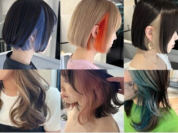ファイブバイジエクト 堀江(FIVE by The Ect)の写真/最先端のトレンドデザインならお任せを◎ダメージレスハイトーンにこだわり有！堀江/四ツ橋/ダブルカラー