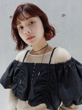 トリコ ショップアンドヘアサロン(tricot shop hair salon) おしゃれ大人bob/コテ巻き／暖色カラー