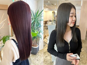 ユッカ 梅田(YUCCA)の写真/髪質や好みに合わせて薬剤の強さや種類を選定。素髪のような髪質から、ポイントストレートが人気◎