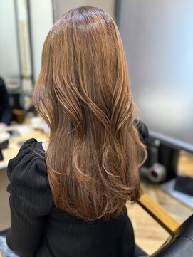 ジーナ 札幌(Zina) 髪質改善*ロングレイヤー オレンジベージュ*美髪【Zina札幌】