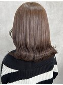 黒髪クラゲヘアーオリーブグレー小顔ココアベージュ