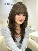 ワンホンレイヤー/ミルクティーブロンド/ダークブルー/渋谷
