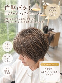 ヒルトップ ヘアーデザイン フォー ライフ(Hill top hair design for life)の写真/白髪ぼかしハイライトで透明感を！伸びても気にならない上品なヘアを提案♪