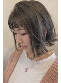 王道外ハネ前下がりボブONハイライト★ミディアム【レセ南柏店】