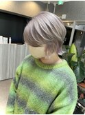 ホワイトグレー×ポイントピンク