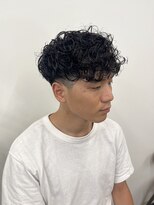 メンズカット 無造作 スペインカール リーゼント 前下がり