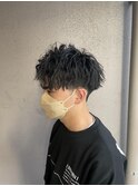刈り上げセンターパートフェザーパーマサーフカールs
