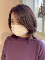 ユイバイラドンナ(Huit by LADONNA)&nbsp;ミディアム顔まわりレイヤー似合わせカット×ラベンダーカラー