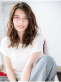 海浜幕張/髪質改善/かきあげバング!ニュアンスカラー大人波巻きd