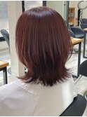 ミルクティーピンクベージュカラーくびれヘアグレージュカラー