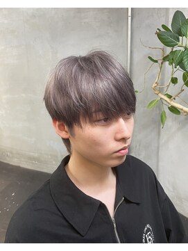 エルマノ 仙川(L mano) センターパートアップバングツーブロックメンズスパイラルパーマ