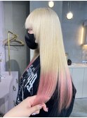 blonde×裾カラー