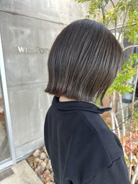 美容室 ビ フェスカ(B FESCA) 切りっぱなしボブ/30代40代20代/外ハネボブ/グレージュ