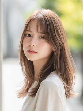 クラン 横浜(Clanc) くびれヘア ハイライトカラー アプリコットオレンジ 夏