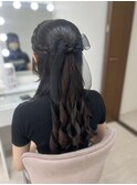 編みこみハーフアップ