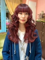 ロチカバイドールヘアー 心斎橋(Rotika by Doll hair)&nbsp;ワイドバング×ワインレッドカラーで印象的に