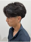 メンズセンターパートパーマニュアンスパーマ刈り上げ