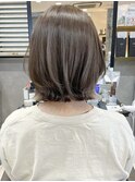 レイヤーボブ切りっぱなしボブミルクティーブラウン