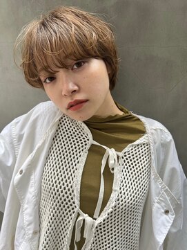 トリッカ 銀座(tricca) ショートパーマ/マッシュショート/ベージュカラー/小顔