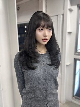 cカール レイヤーカット ワンカール シルキーグレー