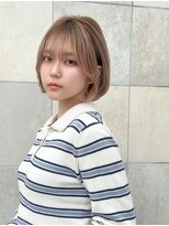 ニューヨークニューヨーク なんば道頓堀店(NYNY)&nbsp;ブリーチ２回ミルクティーベージュ×丸みボブ